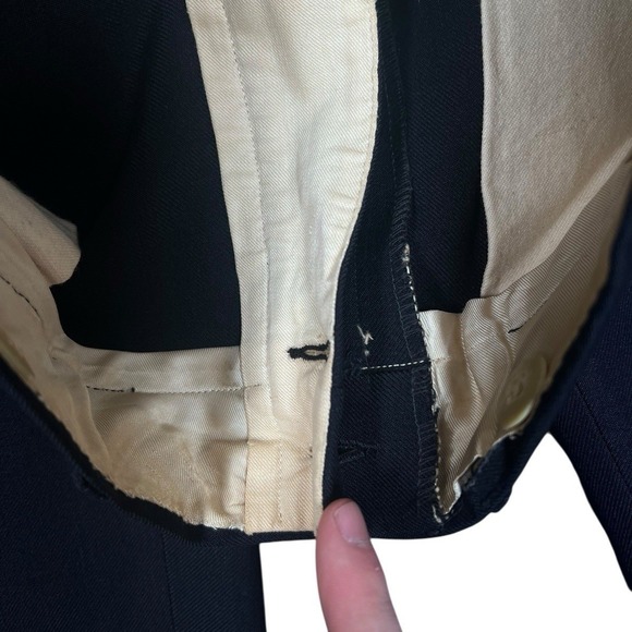 Vintage 1940s mens black suspender pants Talon 30X30 Rockabilly - Picture 5 of 9